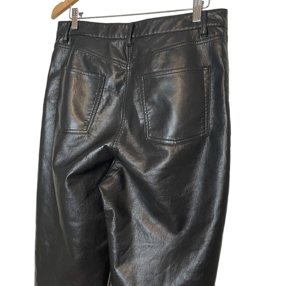 Aritzia Wilfred The Melina Pant Black Vegan Leather Straight High Rise Sz 14 - Picture 15 of 15